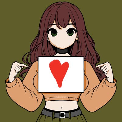 girl holding a blank sign in a long sleeve crop top