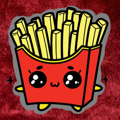 a cute. french fries