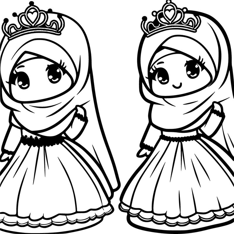 muslim girl with princess crown and gown