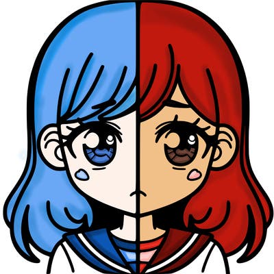 a split of a girl