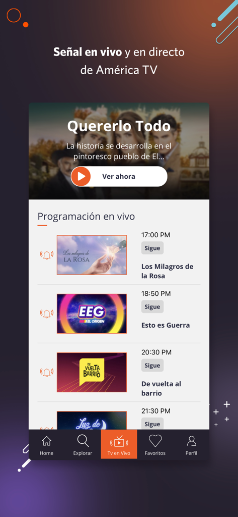 América tvGO Internacional - Live TV signal and programming schedule on the America tvGO Internacional app.