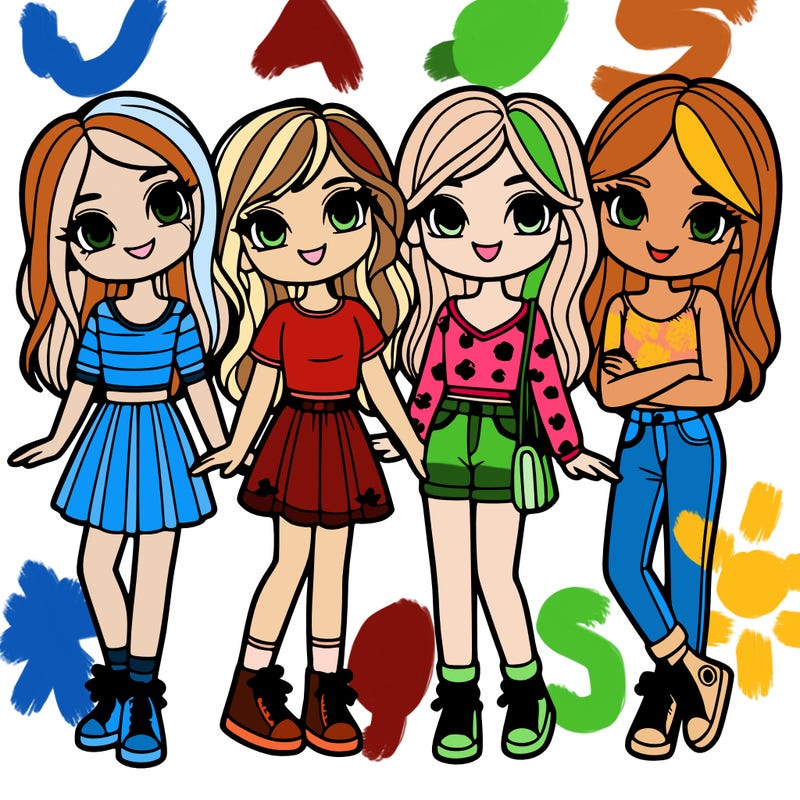 friend group of four girls