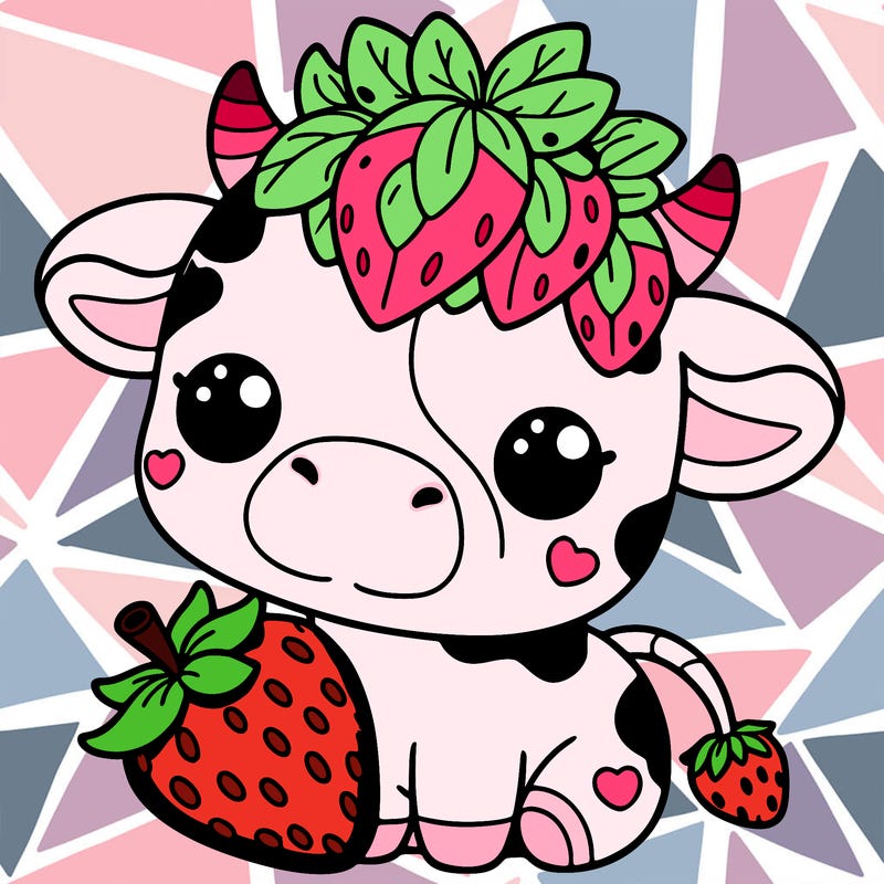 cute strawberry cow
