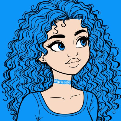 realistic girl with curly hair