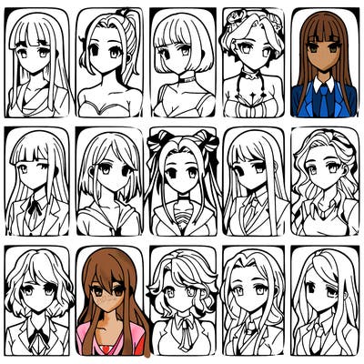 girls that look diffrent anime