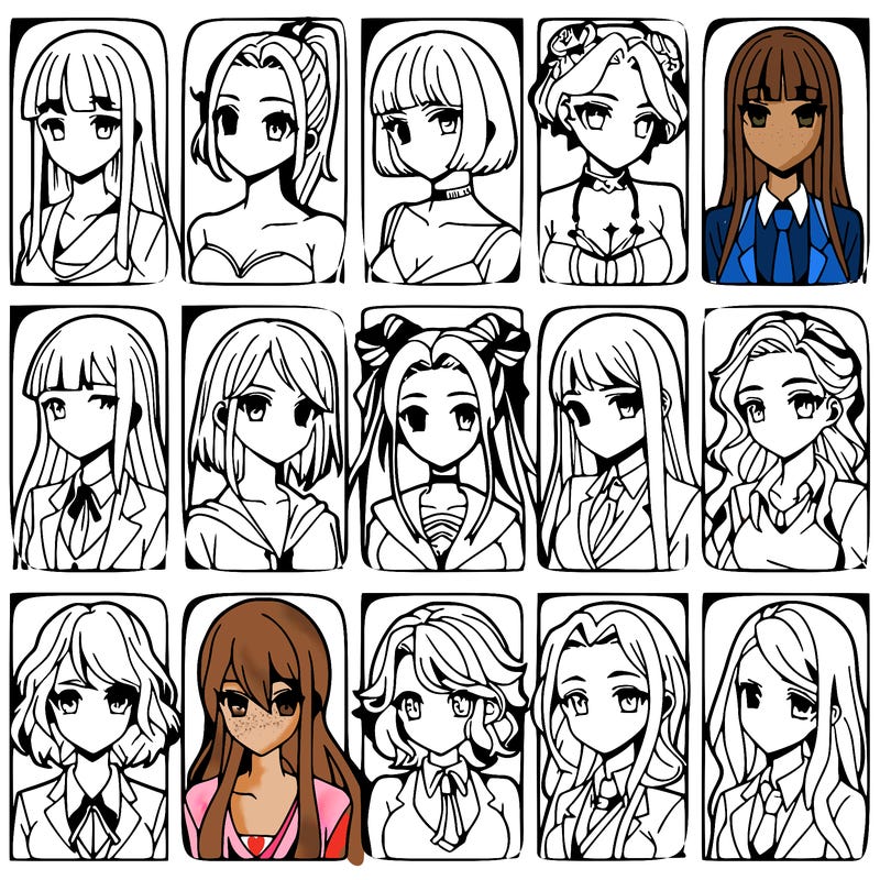 girls that look diffrent anime