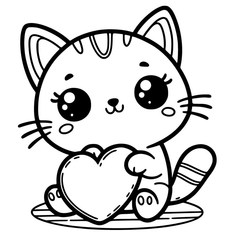 kitty cat with big heart