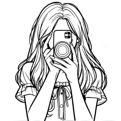 a realistic girl holding her phone taking pictures