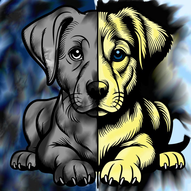 realistic dog split picture