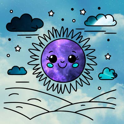 sun on the sky
