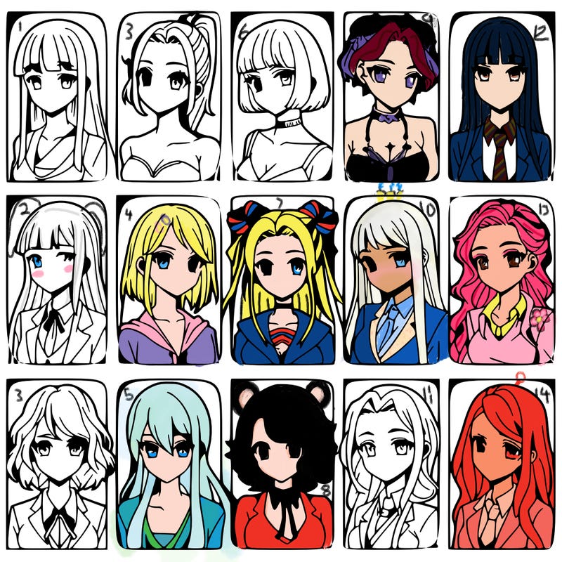 girls that look diffrent anime