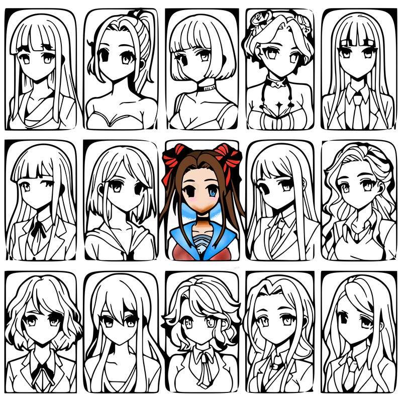 girls that look diffrent anime