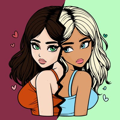 realistic girl split