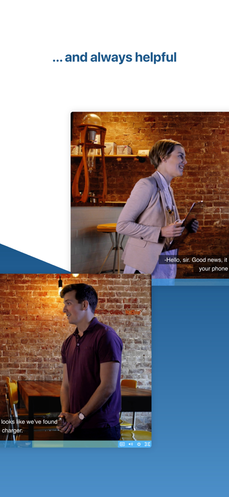 Video educativo con sottotitoli per l'apprendimento delle lingue nell'app Helbling Media