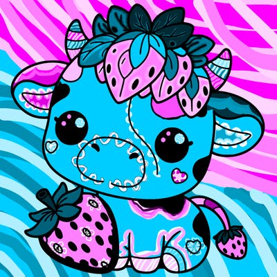 cute strawberry cow