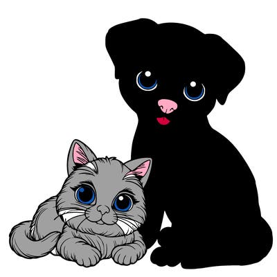 realistic cat and dog