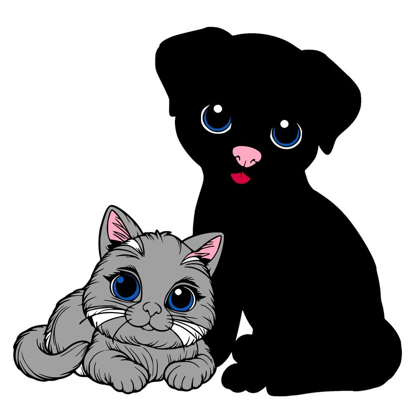 realistic cat and dog
