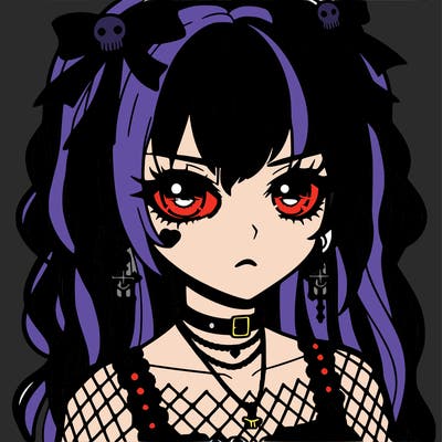 goth anime girl