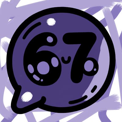 bubble that says 67