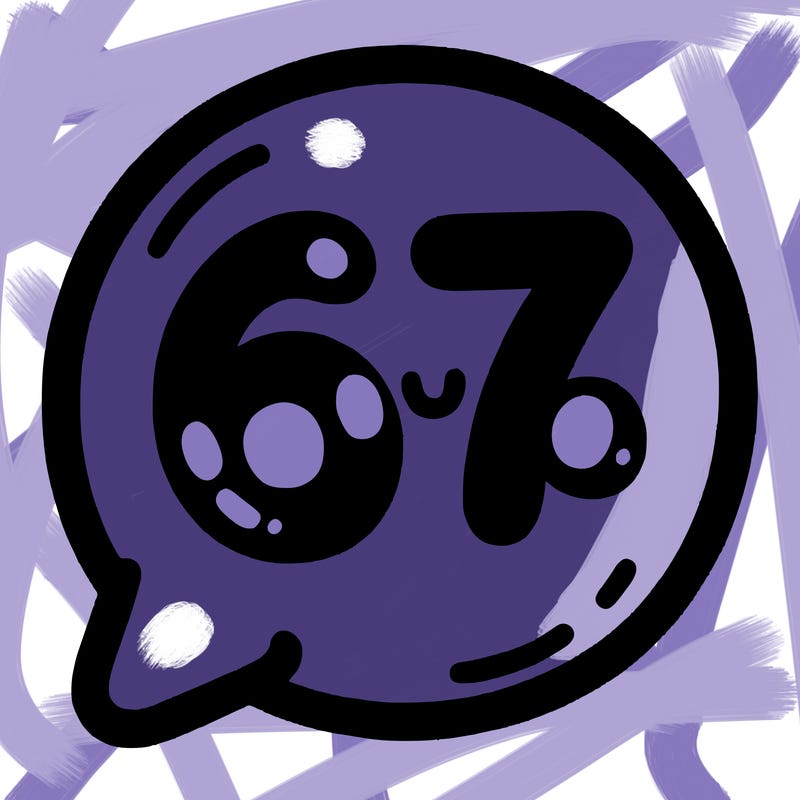bubble that says 67