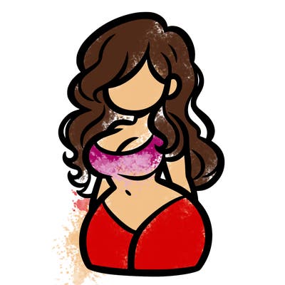 curvy woman with hair