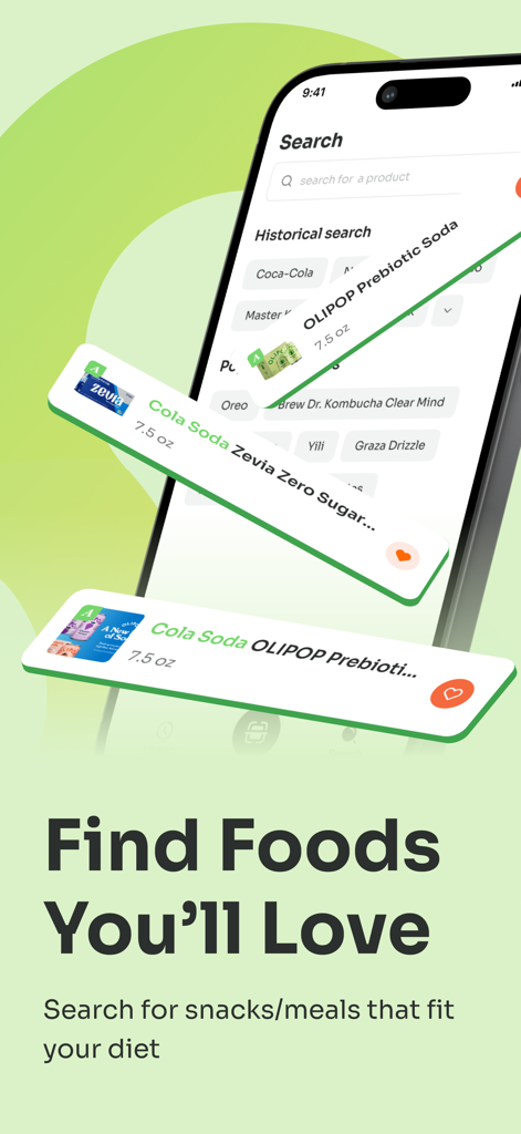 Food & Product Scanner - zapit - Search screen of the zapit app showing food product search and dietary results