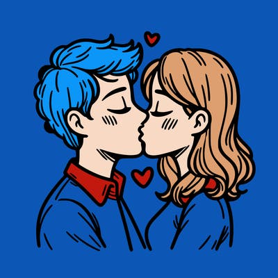 kissing couple