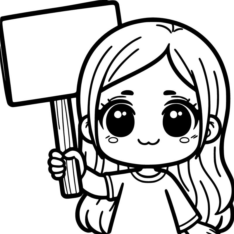 girl holding the sign