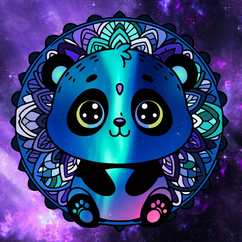 cute baby panda animal mandala