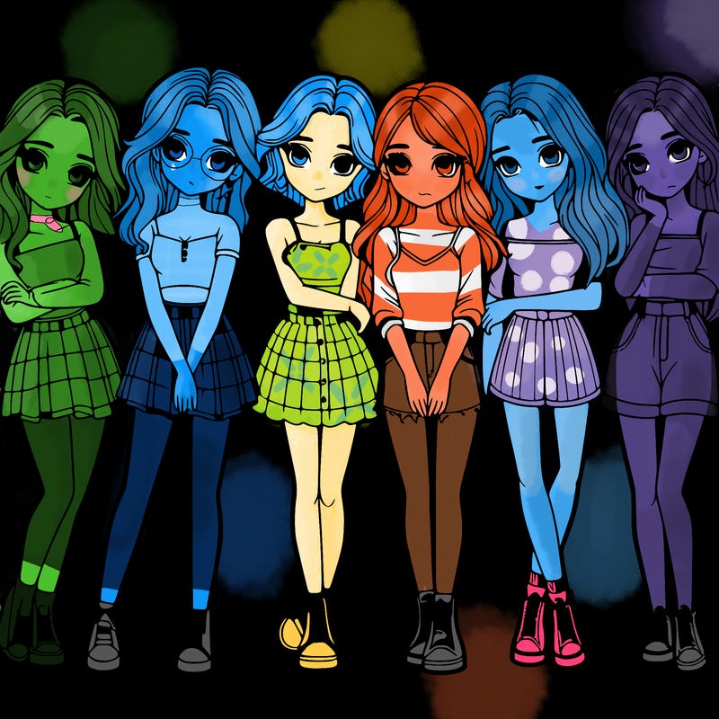 a group of girls realistic
