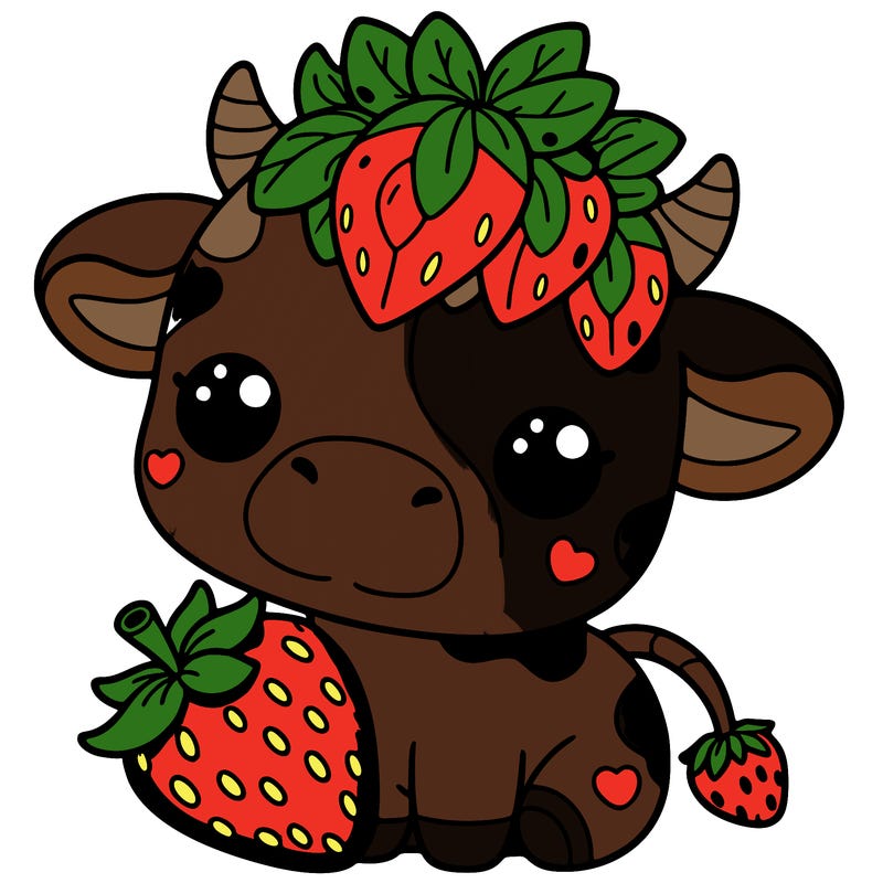 cute strawberry cow