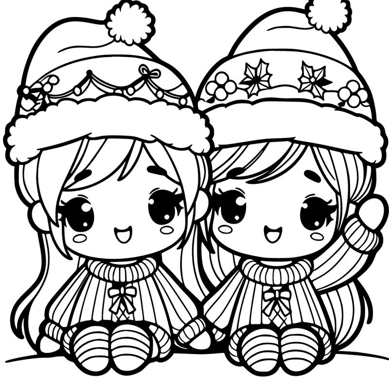 to girls in christmas hats