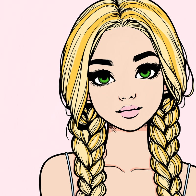 realistic girl with braids