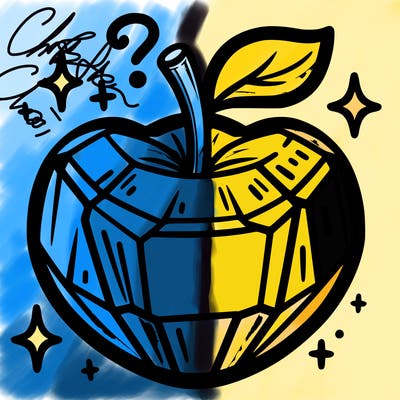 very shiny crystal apple