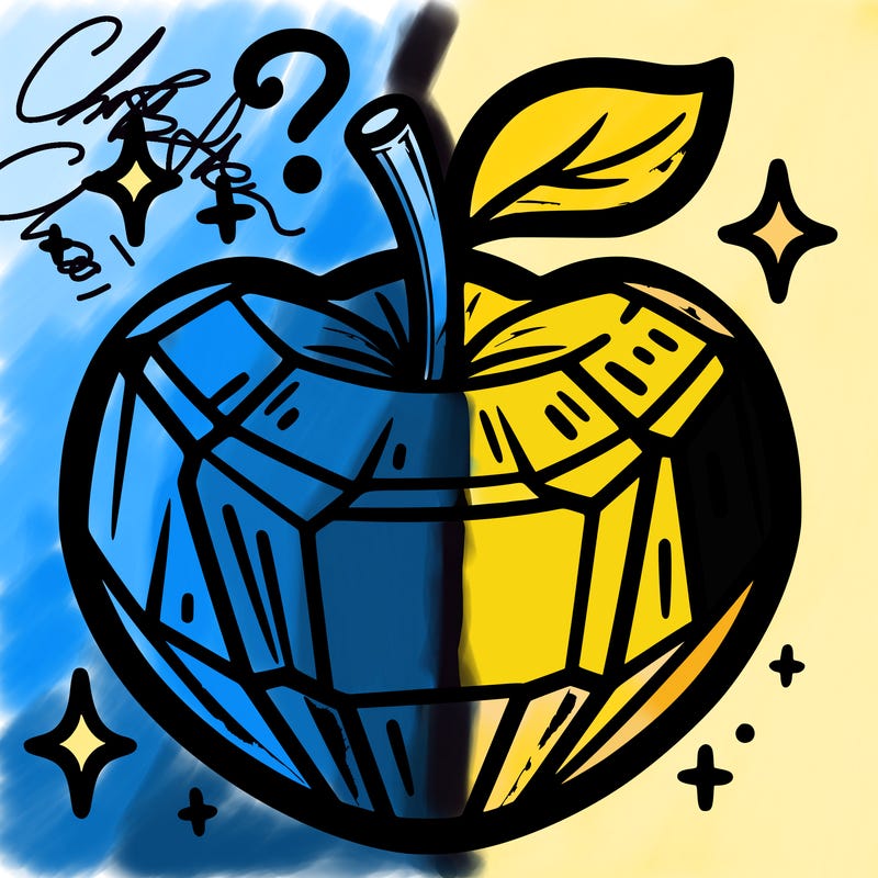 very shiny crystal apple