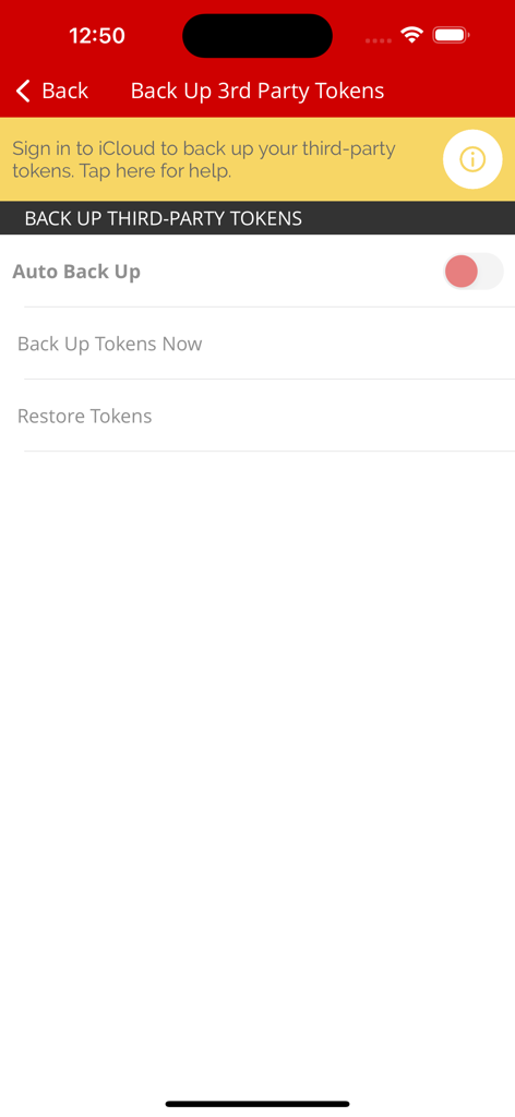 WatchGuard AuthPoint settings screen for backing up and restoring third party authentication tokens