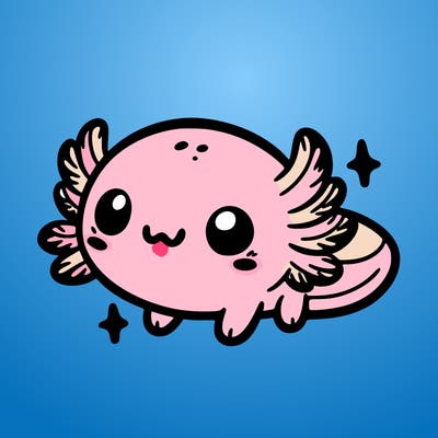 cute easy baby axolotl