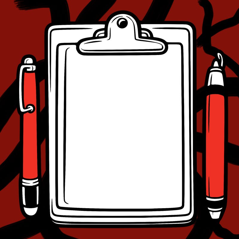 blank clip board with pen