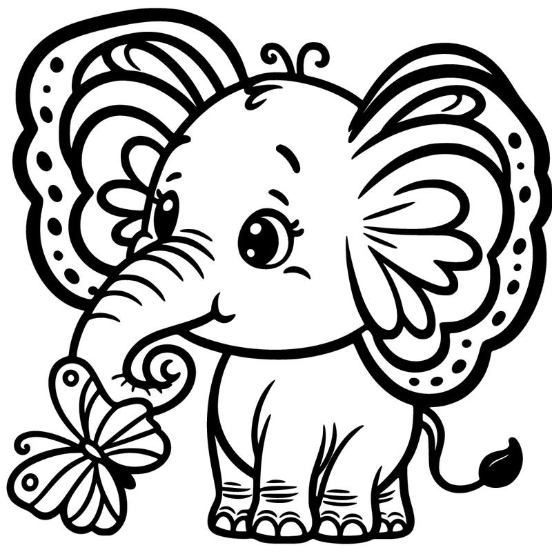 elephant with butterfly ears