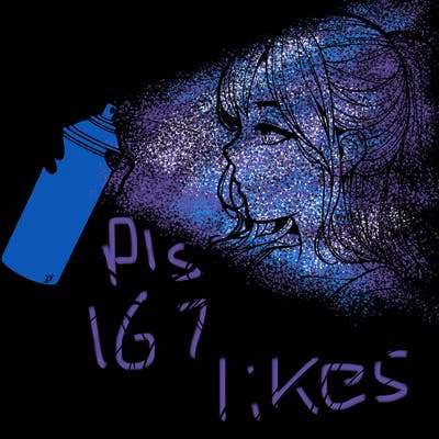 a realistic girl spray, painting