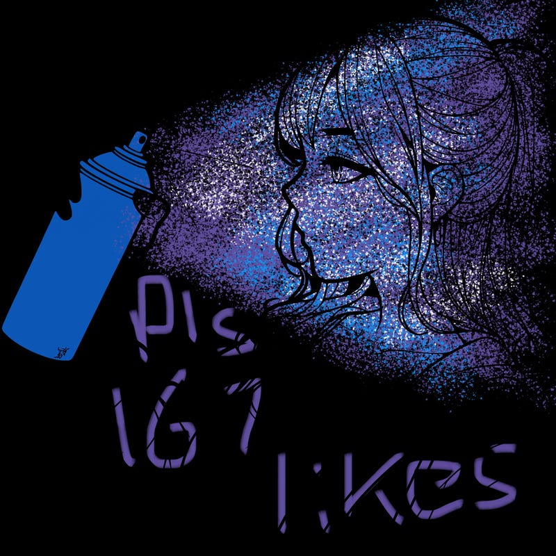 a realistic girl spray, painting