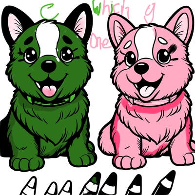two corgis