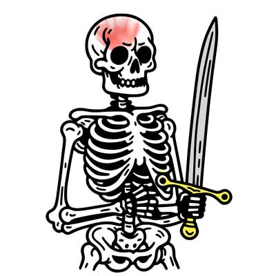 skeleton holding sword