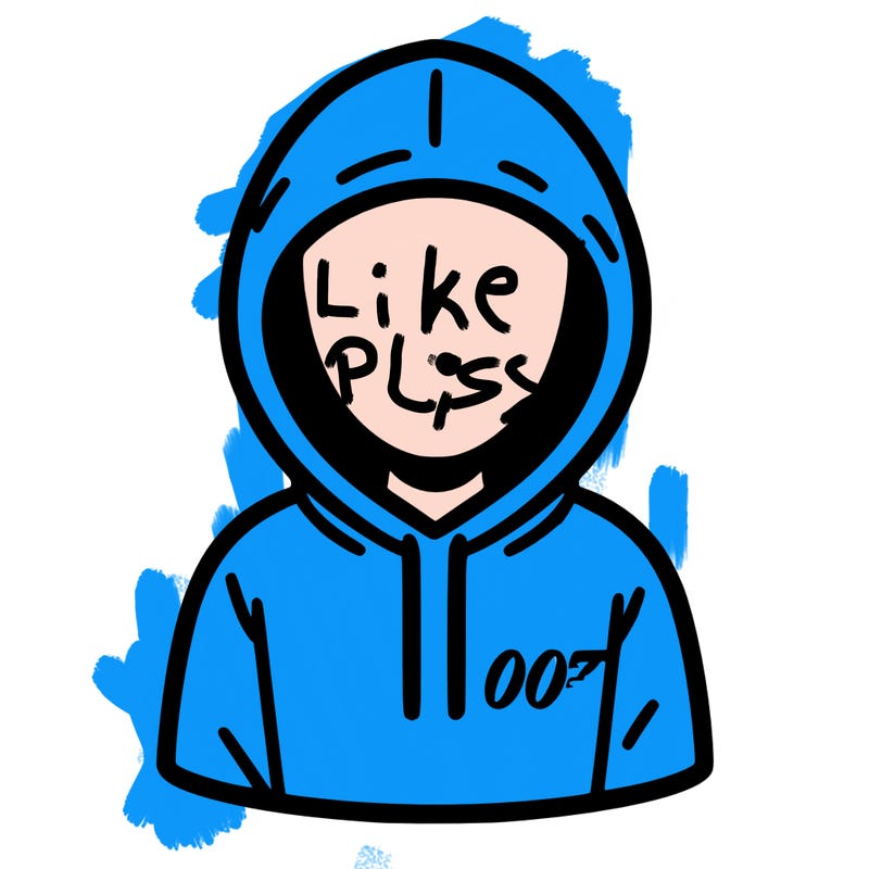 a person with non face waering a hoodie with a small 007 symbol