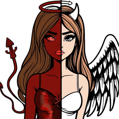 devil vs angel realistic girl