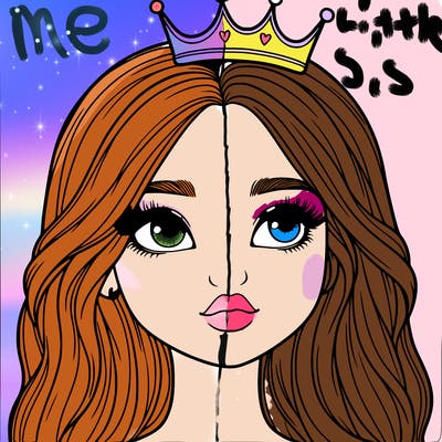 a realistic girl with a crown on