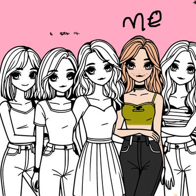 a group of girls realistic