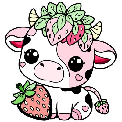 cute strawberry cow