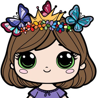 girl with butterfly crown