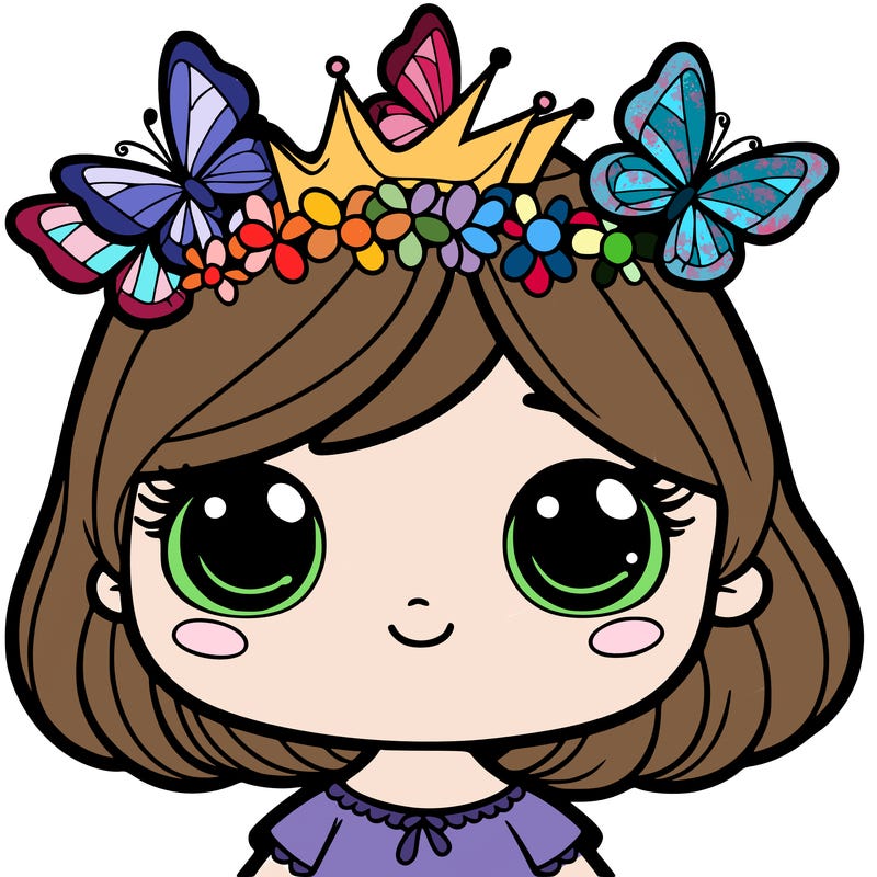girl with butterfly crown